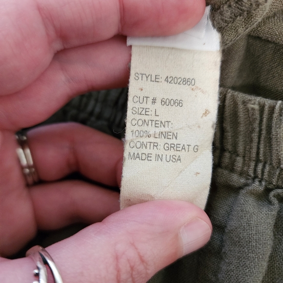Cut Loose Lagenlook Wide Leg Sage 100% Linen Pants - Picture 8 of 11